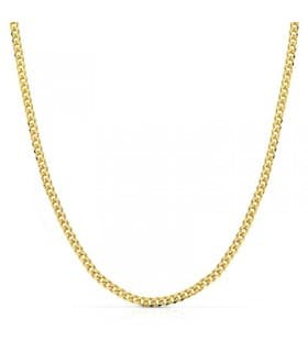Collana catena donna, modello Cubana grumetta 2.5 mm oro 18kt 50 cm