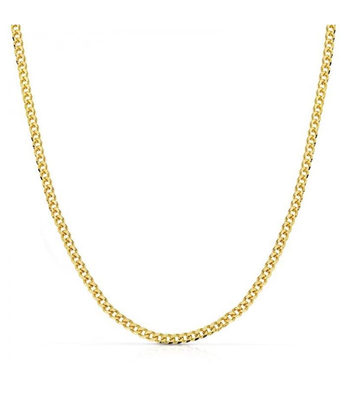 Collana catena donna, modello Cubana grumetta 2.5 mm oro 18kt 50 cm