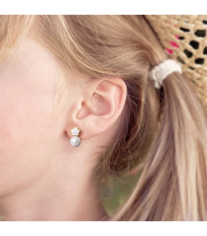 Pendientes oro bicolor Lea 18 Ktes