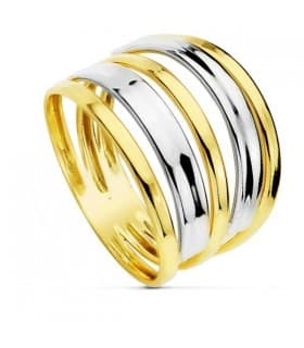 Bague Bicolore Yasmina 18 Kt - bague à large bande pour femmes bijoux de style casual