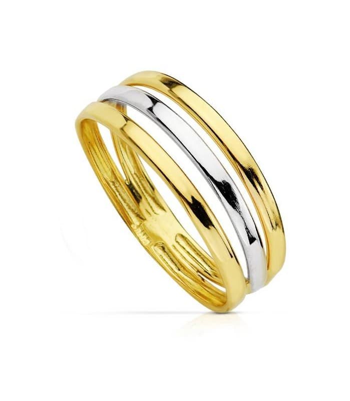 Bague à bandes en 2 ors, modèle Sally 18 carats pour femme | Bagues en or et bijoux en ligne