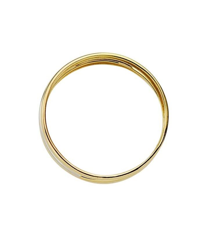 Bague à bandes en 2 ors, modèle Sally 18 carats pour femme | Bagues en or et bijoux en ligne