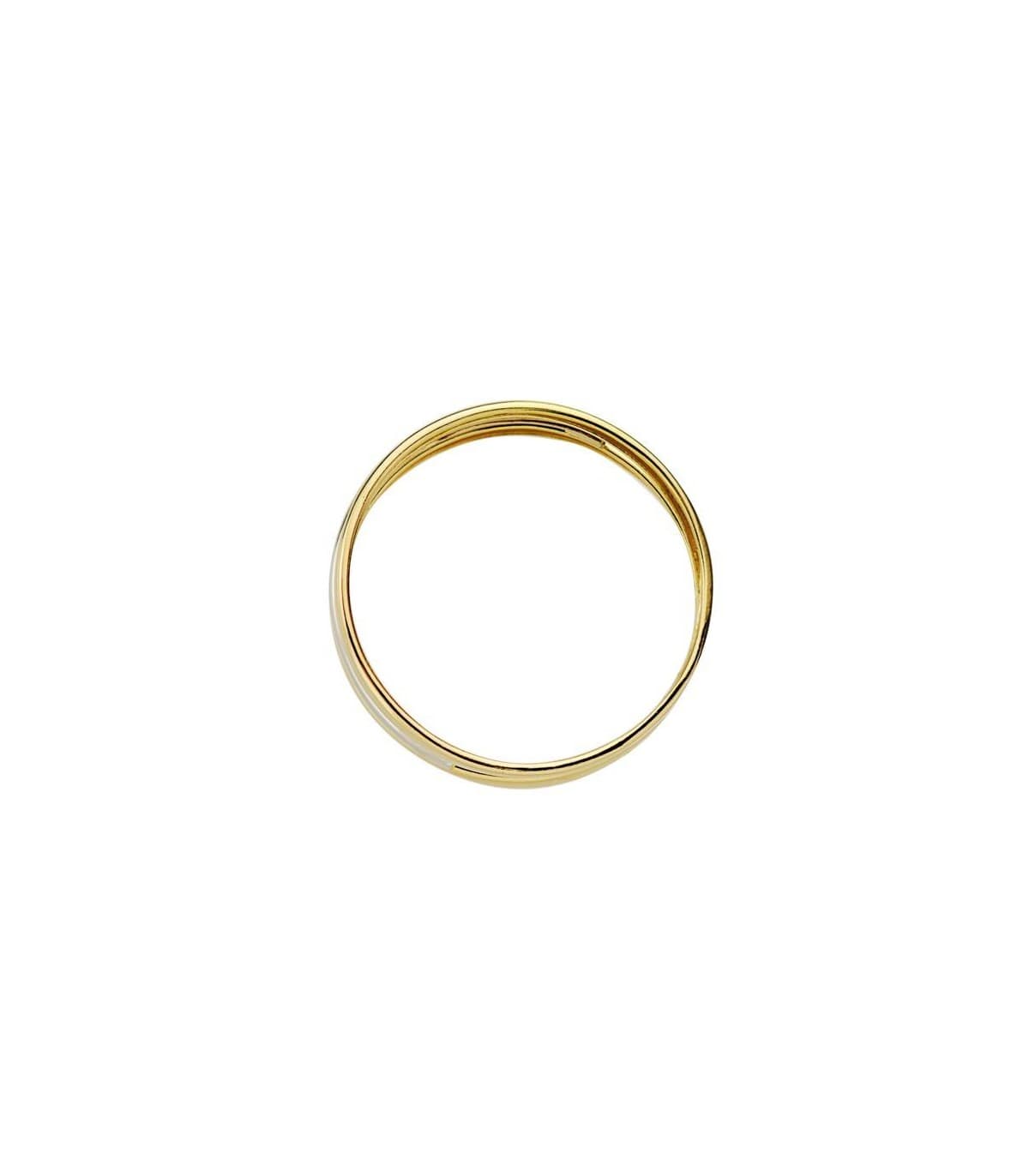 Sortija bicolor Sally 18 Ktes anillo moderno mujer bandas joyeria online