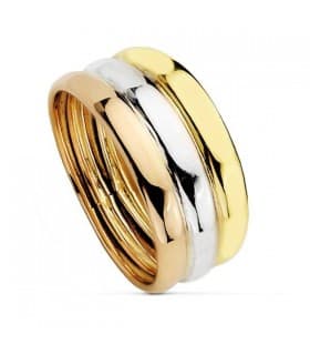 Bague 3 Ors Miriam jonc 18 Carats avec anneaux lisses | Bijoux femme