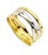 Damen-Bandring aus 18K Bicolor-Gold mit gekreuztem Design, Modell CARLOTA.