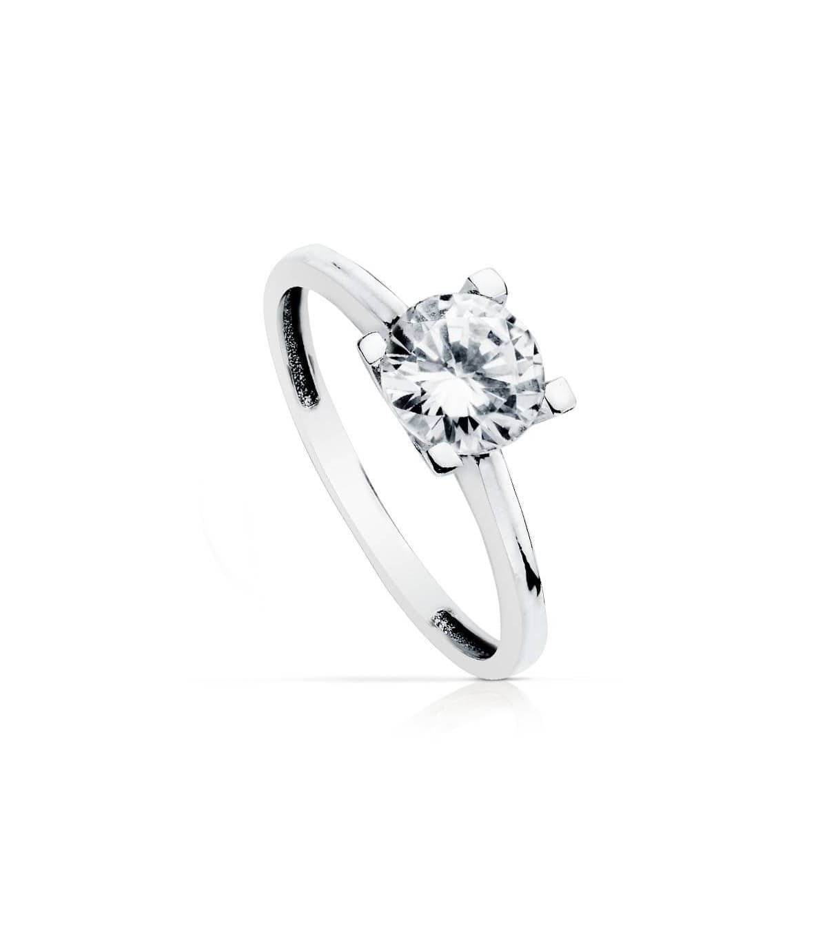 Anello Solitario Victoria oro bianco 18 Kt