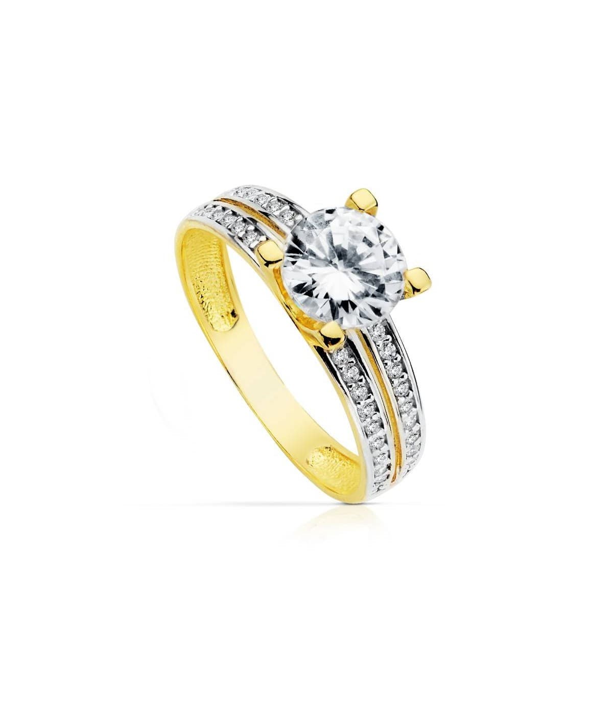 Solitär Ring mit Zirkonia Gold 18K /750er 19413-OA| Verlobungsringe & Ringe für einen Heiratsantrag