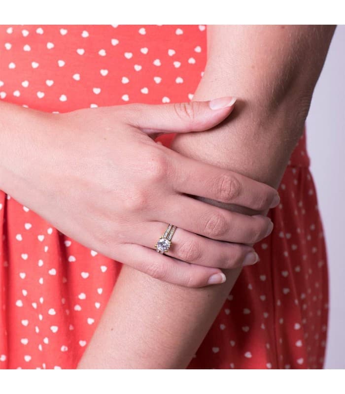 Solitär Ring mit Zirkonia Gold 18K /750er 19413-OA
