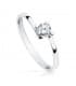 Anello Solitario Olivia oro bianco 18 Kt, anello incrociato con zircone 4 griffe.