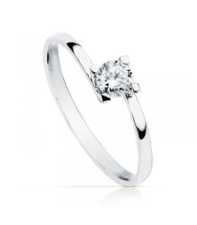 Solitario blanco Olivia 18 Ktes