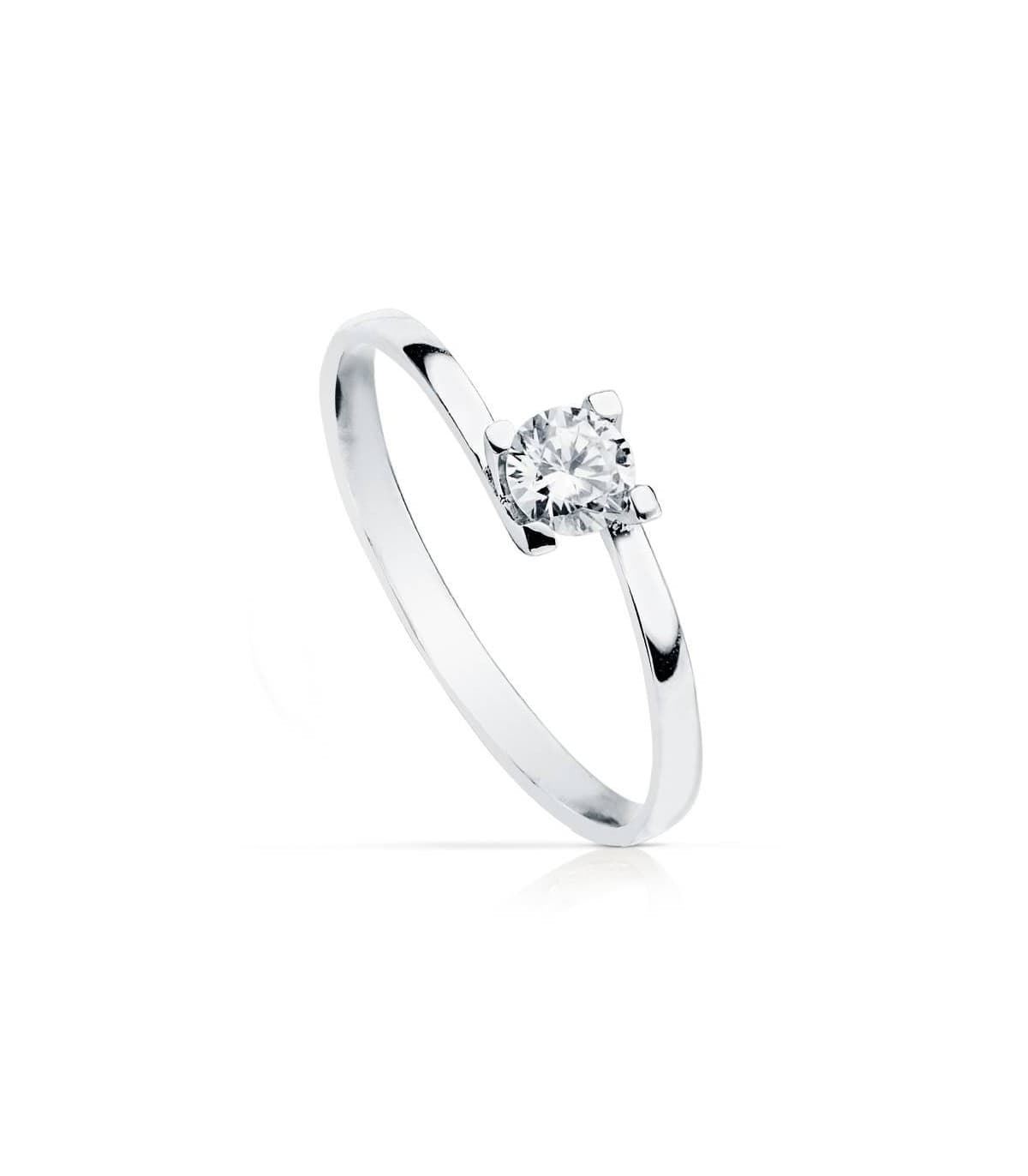 Solitario blanco Olivia 18 Ktes