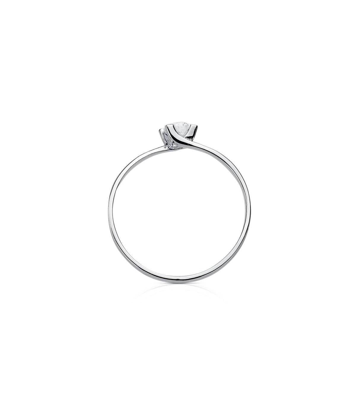 Anello da proposta di matrimonio per donna | Anello Solitario Olivia oro bianco 18 Kt