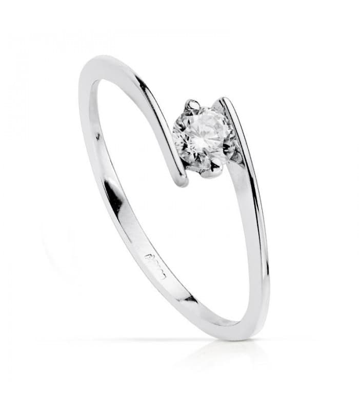 Anelli di fidanzamento  da donna | Anello Solitario Blanca oro bianco 18Kt