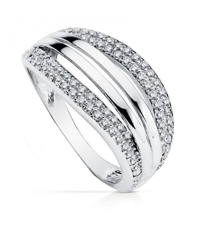 Anello oro bianco Tulipano 9 Kt