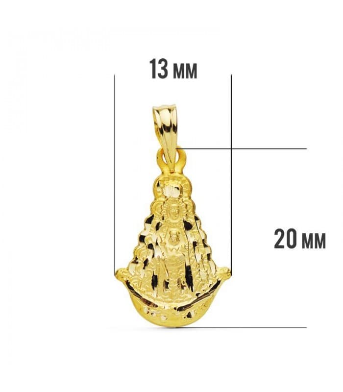 Médaille silhouette Vierge du Rocio 18K 20mm