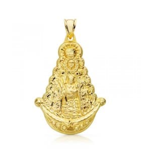 Medalla silueta Virgen Rocío 18K 40mm colgante personalizado joyería online