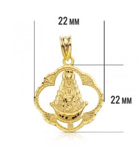 Medalla Virgen Rocío 18 Ktes 22mm