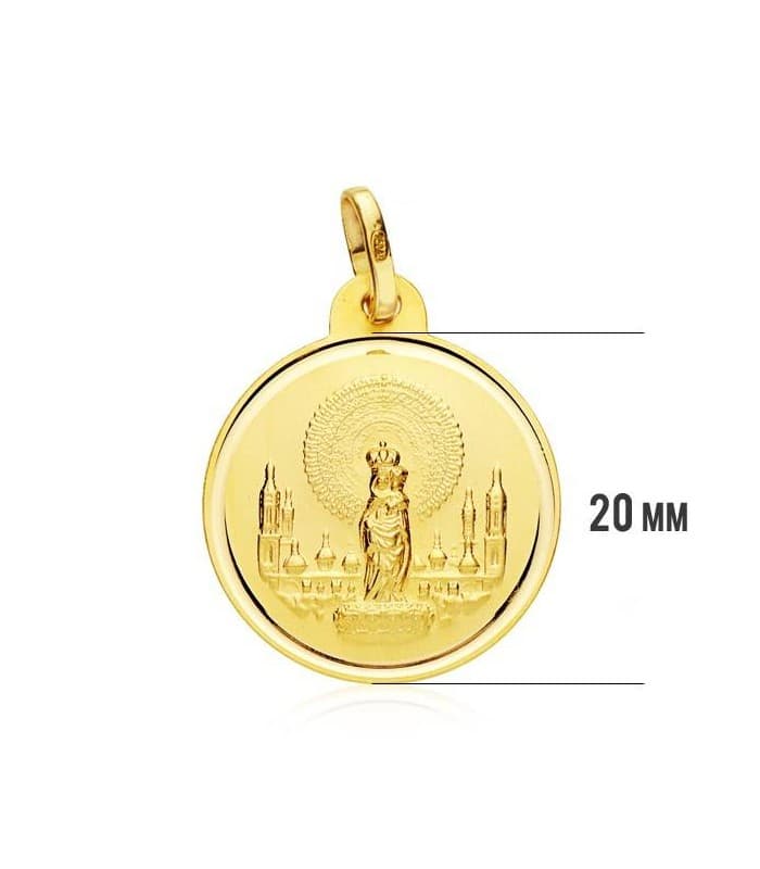 Medalla Virgen del Pilar 18 Ktes 20mm