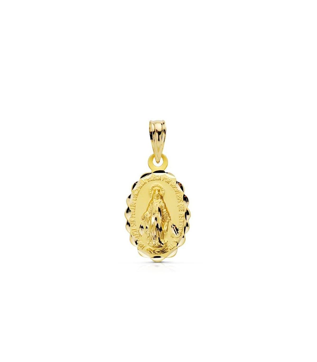 Medalla Virgen Milagrosa 18 Ktes 16mm