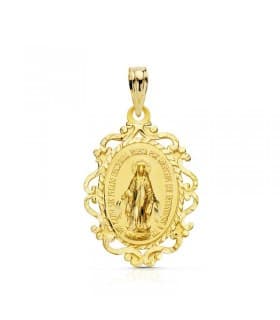 Medalla Virgen Milagrosa 18 Ktes 24 mm