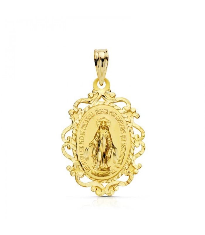 Medalla Virgen Milagrosa 18 Ktes 24 mm