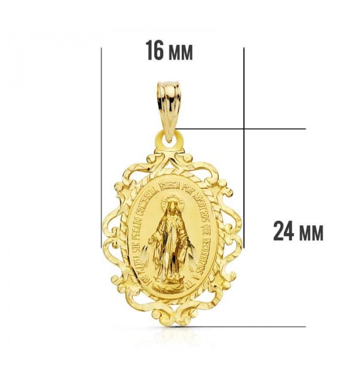 Colgante Medalla Milagrosa en oro amarillo 18 kt – joyería religiosa