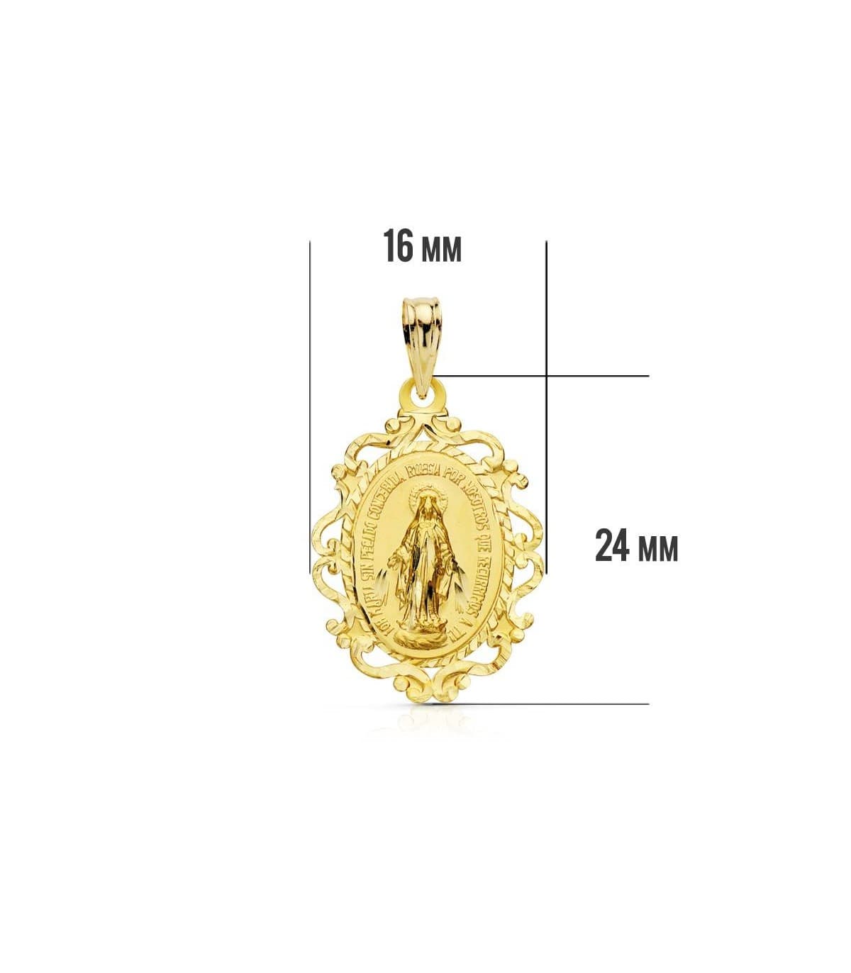 Colgante Medalla Milagrosa en oro amarillo 18 kt – joyería religiosa