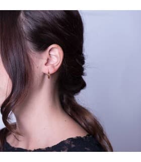 Pendientes aro de oro amarillo Lupita 16mm 18 Ktes