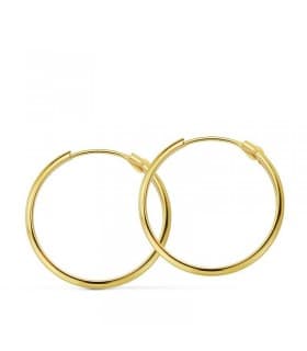 Pendientes aro de oro amarillo Lupita 20mm 18 Ktes
