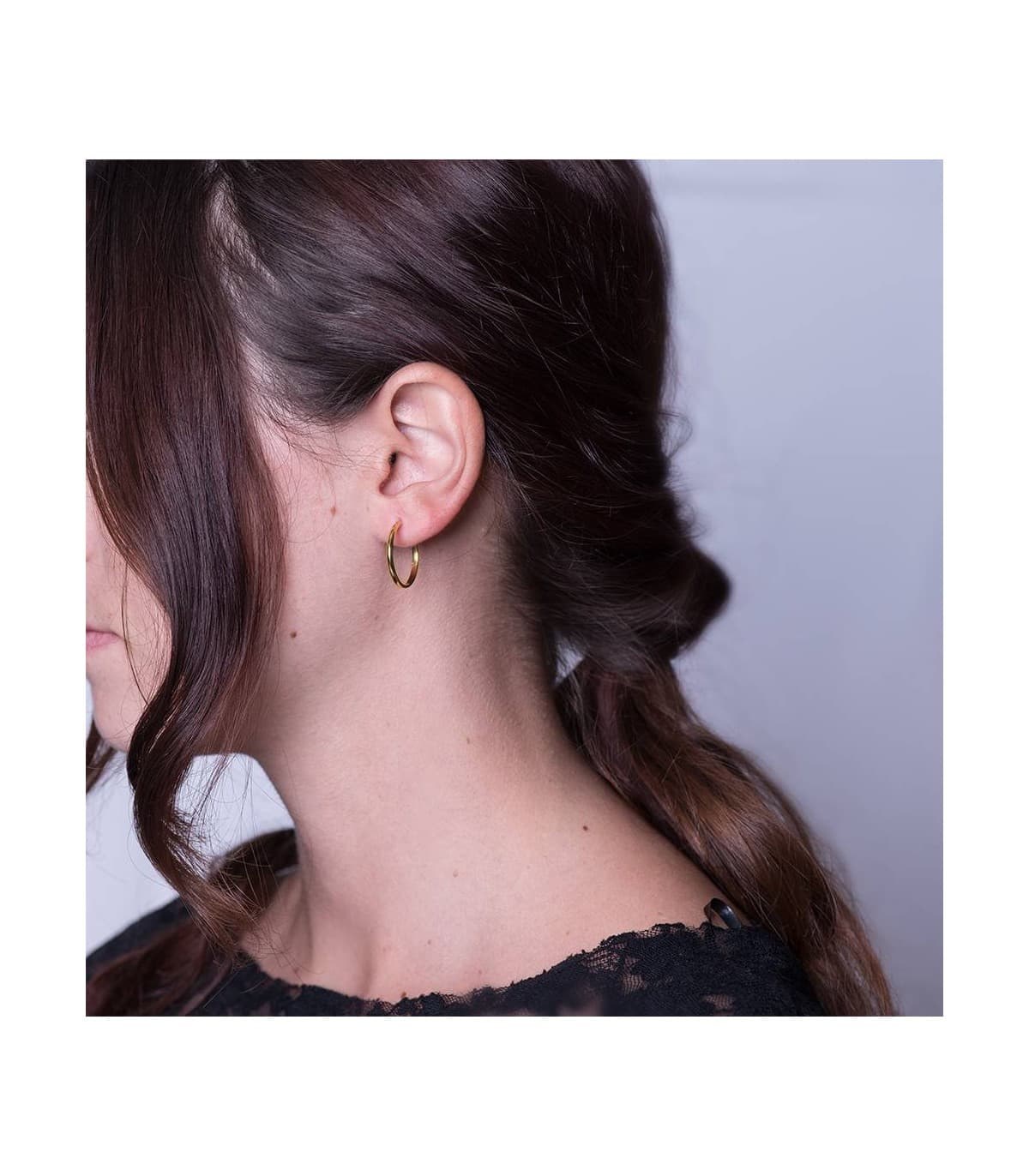 Pendientes aro de oro amarillo Lupita 20mm 18 Ktes