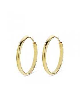 Pendientes aro de oro amarillo Lupita 20mm 18 Ktes