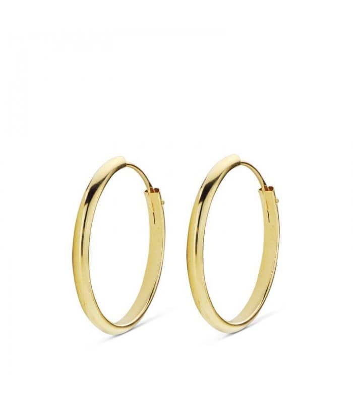 Pendientes aro de oro amarillo Lupita 20mm 18 Ktes