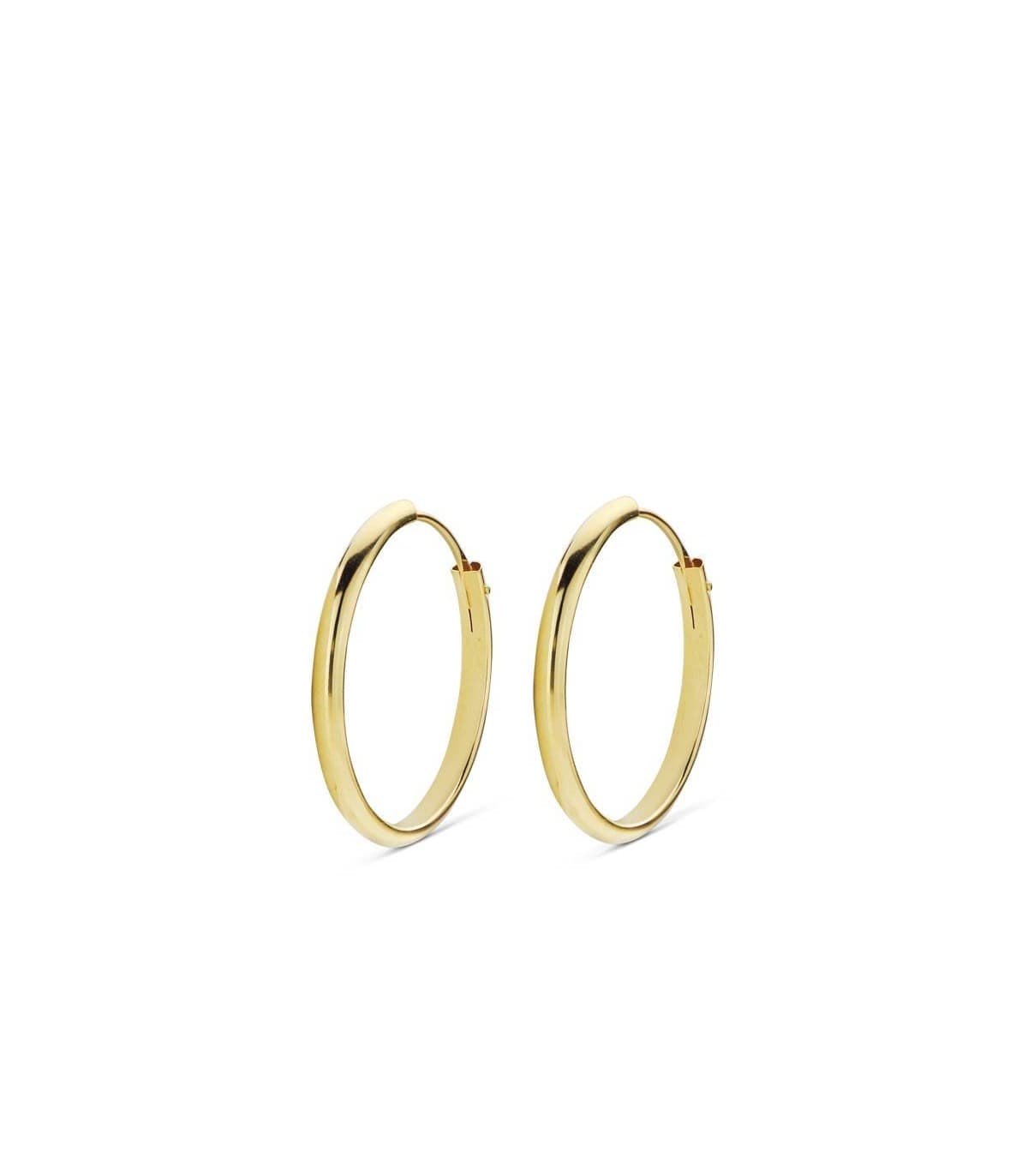 Pendientes aro de oro amarillo Lupita 20mm 18 Ktes