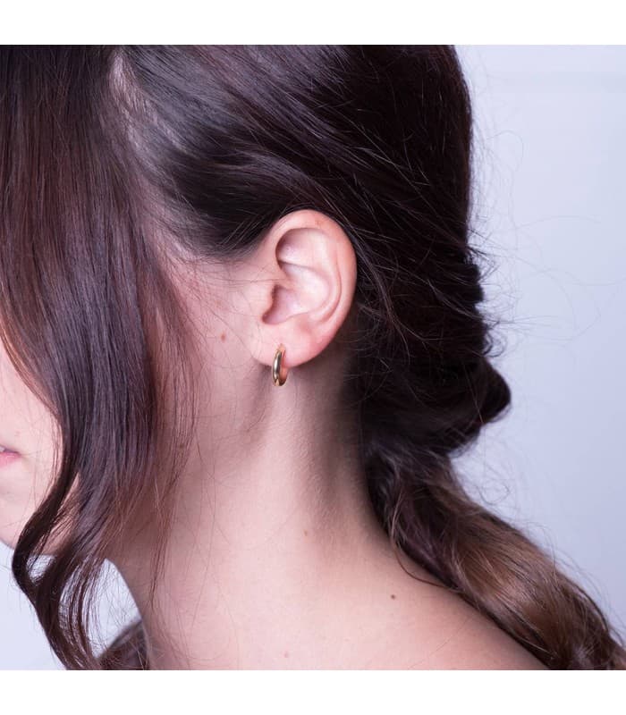 Pendientes aro de oro amarillo Lupita 14mm 18 Ktes