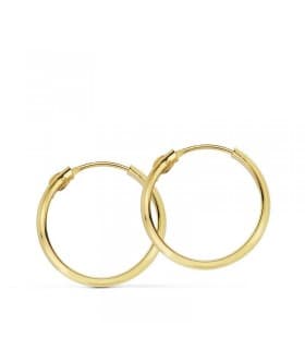 Pendientes aro de oro amarillo Lupita 16mm 18 Ktes