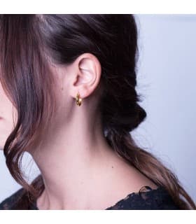 Pendientes aro de oro amarillo Lupita 16mm 18 Ktes