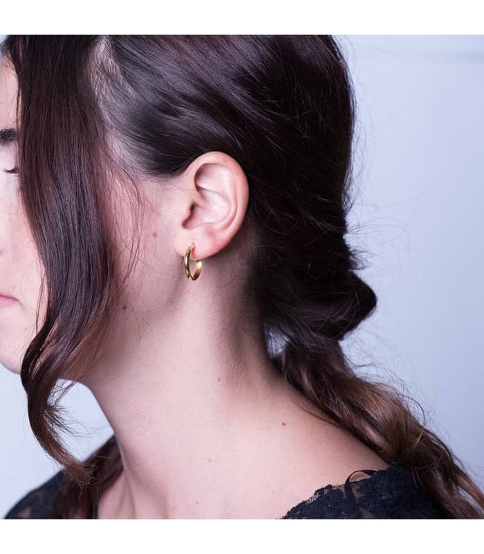 Pendientes aro de oro amarillo Lupita 18mm 18 Ktes