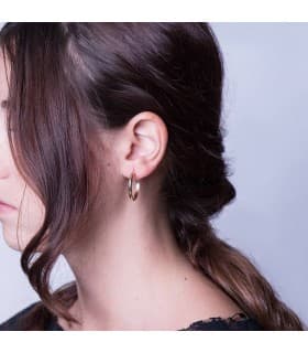 Pendientes aro de oro amarillo Lupita 25mm 18 Ktes