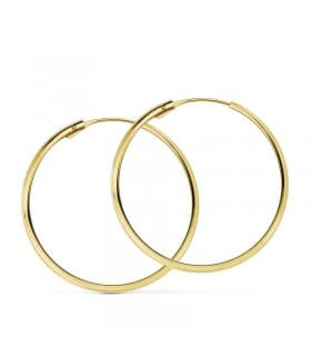 Pendientes aro de oro amarillo Lupita 30mm 18 Ktes