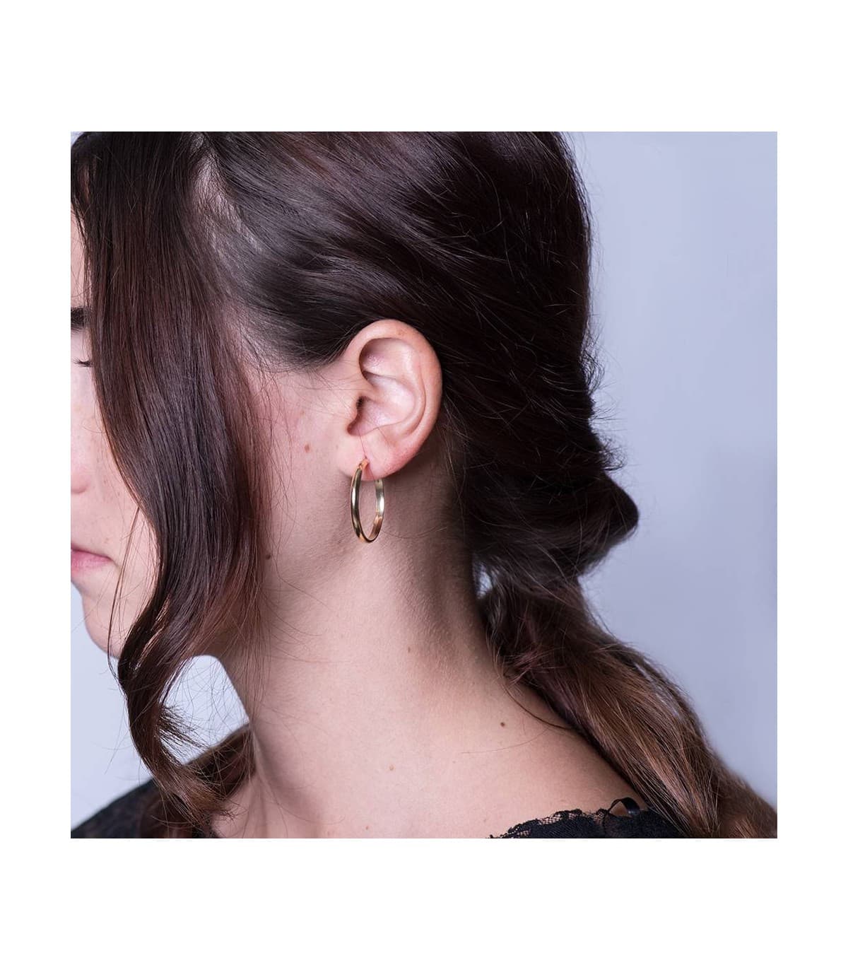 Pendientes aro de oro amarillo Lupita 30mm 18 Ktes
