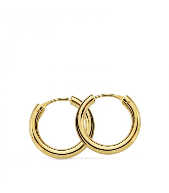 Créoles or jaune Muriel 14mm 18 Carats