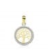 Colgante mama oro bicolor madallon arbol de la vida con piedras gemas circonitas brillantes