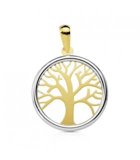 Ciondolo portafortuna Albero della vita in oro bicolore 18kt, 20mm | Gioielli e Ciondoli donna