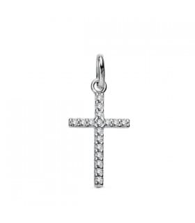Weißgold Kreuzanhänger 750, Zirkoniasteinen | Schmuck für Damen