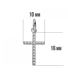 Weißgold Kreuzanhänger 750, Zirkoniasteinen | Schmuck für Damen