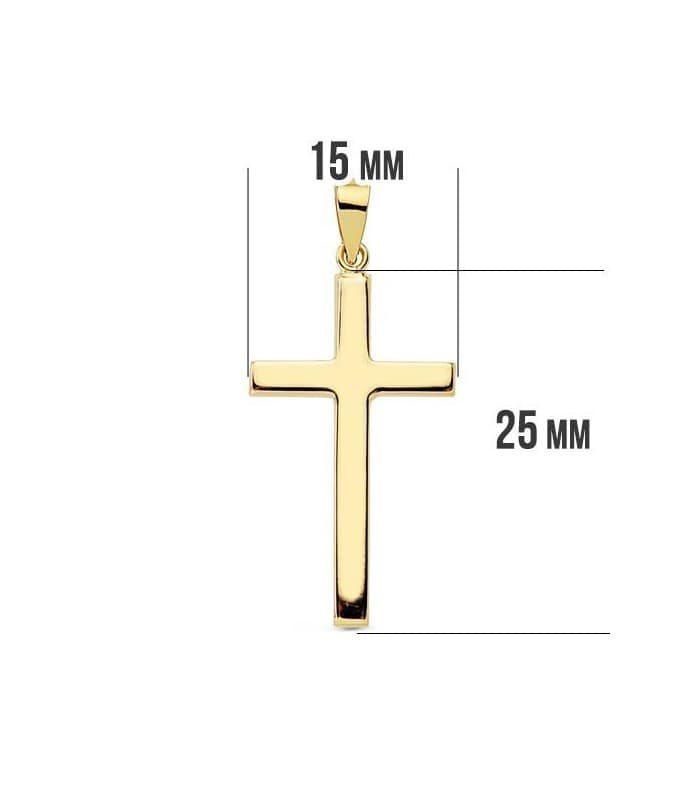 Cruz plana lisa 18 Ktes 25mm