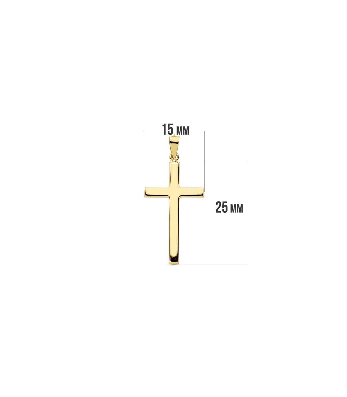 Cruz plana lisa 18 Ktes 25mm