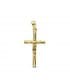 Croce 18Kt 21 mm lucida e liscia; Elegante croce cristiana per il battesimo e la comunione