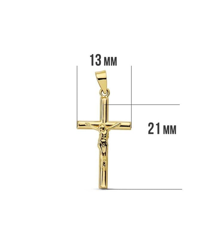 Croix Christ lisse 18 carats 21 mm