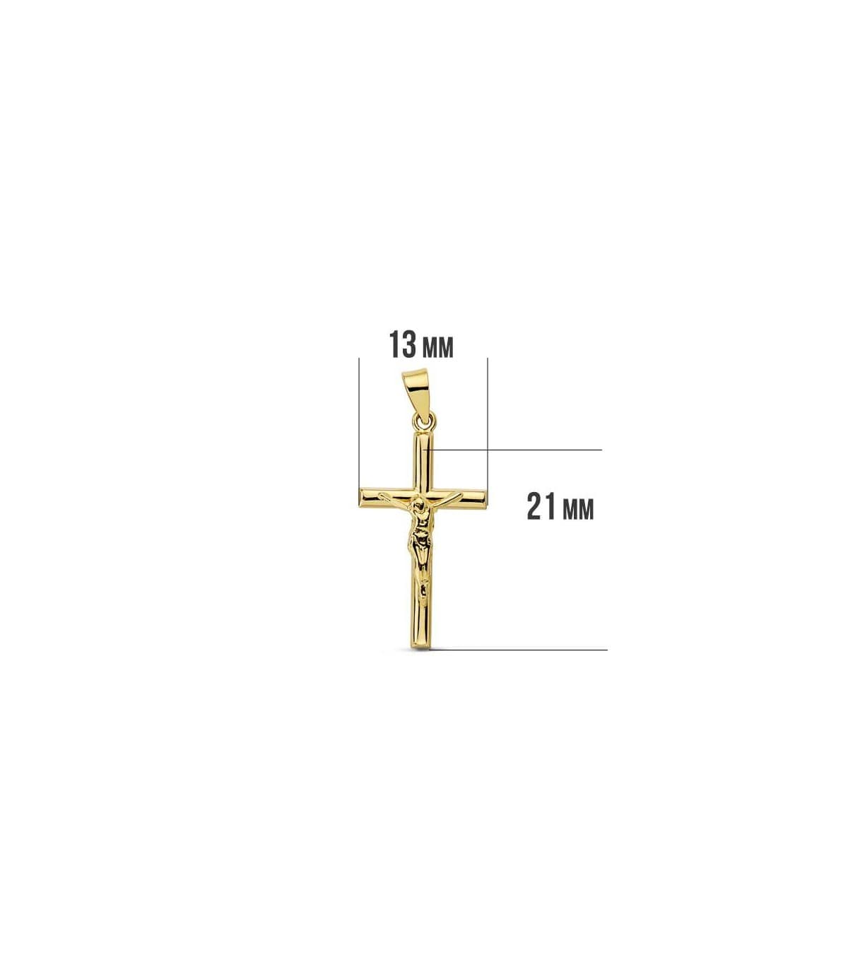 Croix Christ lisse 18 carats 21 mm